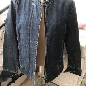 AK Anne Klein Jean jacket with zipper, size S